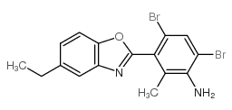 4,6-二溴-3-(5-乙基-2-苯并噁唑)-2-甲基-苯胺结构式