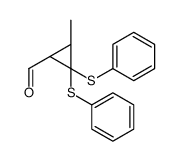 (1R,3S)-3-methyl-2,2-bis(phenylsulfanyl)cyclopropane-1-carbaldehyde结构式