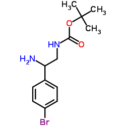 (2-氨基-2-(4-溴苯基)乙基)氨基甲酸叔丁酯结构式