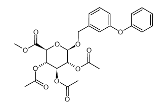 methyl 2,3,4-tri-O-acetyl-1-(3-phenoxybenzyl)-β-D-glucopyranouronate Structure