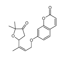 7-[(E)-3-(5,5-dimethyl-4-oxooxolan-2-yl)but-2-enoxy]chromen-2-one结构式