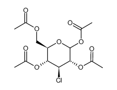 1,2,4,6-Tetra-O-acetyl-3-chloro-3-deoxy-D-glucopyranose Structure