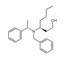 (S)-3-(benzyl((S)-1-phenylethyl)amino)heptan-1-ol结构式