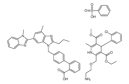benzenesulfonic acid,3-O-ethyl 5-O-methyl 2-(2-aminoethoxymethyl)-4-(2-chlorophenyl)-6-methyl-1,4-dihydropyridine-3,5-dicarboxylate,2-[4-[[4-methyl-6-(1-methylbenzimidazol-2-yl)-2-propylbenzimidazol-1-yl]methyl]phenyl]benzoic acid结构式