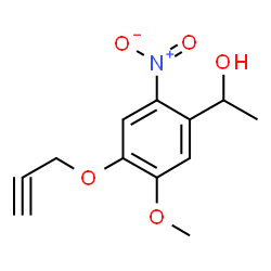ALPHA-甲基-2-硝基-4-(2-丙炔-1-基氧基)-5-甲氧基苄醇结构式