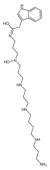 N-[3-[3-[3-[4-(3-aminopropylamino)butylamino]propylamino]propyl-hydroxyamino]propyl]-2-(1H-indol-3-yl)acetamide结构式