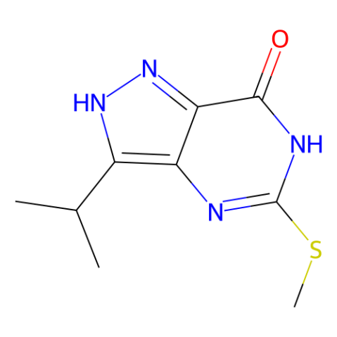 7H-Pyrazolo[4,3-d]pyrimidin-7-one, 1,6-dihydro-3-(1-Methylethyl)-5-(Methylthio)- structure