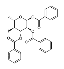 1,2,3-三-o-苯甲酰基-4-脱氧-alpha-l-岩藻吡喃糖结构式