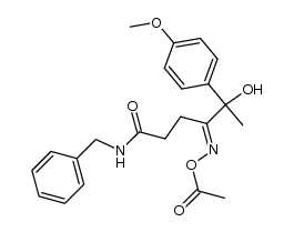 4-acetoxyimino-5-hydroxy-5-(p-methoxyphenyl)hexanoic acid benzylamide结构式