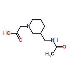 [3-(Acetamidomethyl)-1-piperidinyl]acetic acid结构式
