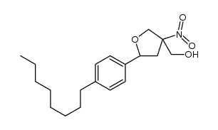 (3-nitro-5-(4-octylphenyl)tetrahydrofuran-3-yl)-methanol结构式