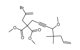 2-(2-Bromo-allyl)-2-(4-methoxy-5,5-dimethyl-oct-7-en-2-ynyl)-malonic acid dimethyl ester Structure