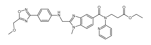ethyl N-{[1-methyl-2-({[4-(5-methoxymethyl-1,2,4-oxadiazol-3-yl)phenyl]amino}methyl)-1H-benzimidazol-5-yl]carbonyl}-N-(pyridin-2-yl)-β-alaninate Structure