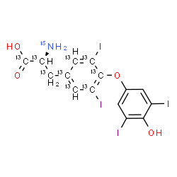 左甲状腺素,13C9-15N结构式