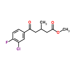 Methyl 5-(3-chloro-4-fluorophenyl)-3-methyl-5-oxopentanoate结构式