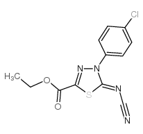 4-(4-氯苯基)-5-氰胺-4,5-二氢-1,3,4-噻二唑-2-羧酸乙酯结构式