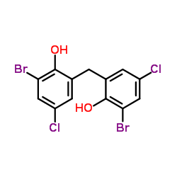 2,2'-亚甲基双(6-溴-4-氯苯酚)结构式