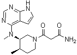 3-((3R,4R)-4-Methyl-3-(Methyl(7H-Pyrrolo[2,3-D]Pyrimidin-4-Yl)Amino)Piperidin-1-Yl)-3-Oxopropanamide Structure