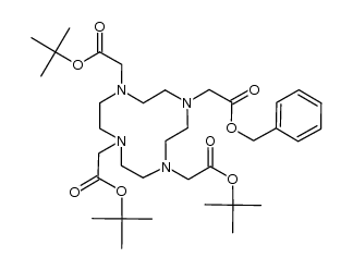 1,4,7,10-Tetraazacyclododecane-1,4,7,10-tetraacetic acid, tris(1,1-dimethylethyl) phenylmethyl ester Structure