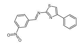 1-(3-nitrophenyl)-N-(4-phenyl-1,3-thiazol-2-yl)methanimine结构式