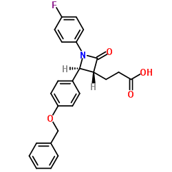 (3R,4S)-3-Azetidinepropanoic acid,1-(4-fluorophenyl)-2-oxo-4[4(phenylmethoxy)phenyl]-methyl ester Structure