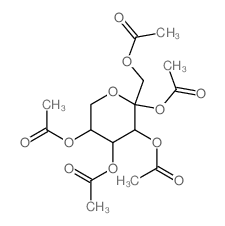 Fructopyranose, pentaacetate, .beta.-D- Structure