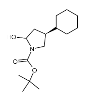(4S)-tert-butyl 4-cyclohexyl-2-hydroxypyrrolidine-1-carboxylate结构式