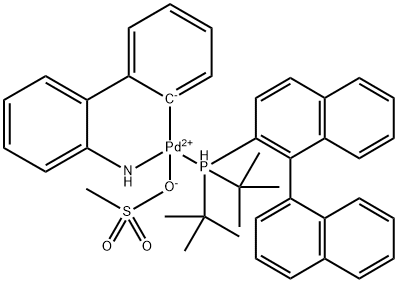甲基(2-(二叔丁基膦基)-1,1'-联萘基][2-(2'-氨基-1,1'-联苯)]钯(II)结构式