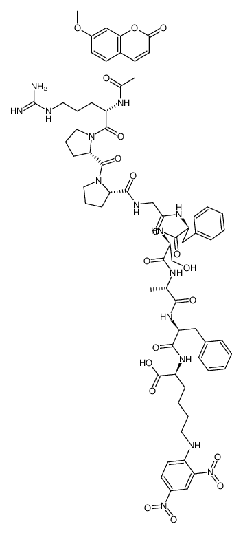Mca-(Ala7,Lys(Dnp)9)-Bradykinin trifluoroacetate salt结构式