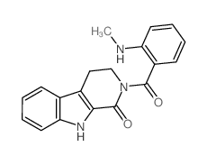 1H-Pyrido(3,4-b)indol-1-one, 2,3,4,9-tetrahydro-2-(2-(methyamino)benzoyl)- Structure