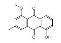 5-hydroxy-1-methoxy-3-methylanthracene-9,10-dione结构式
