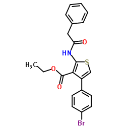 Ethyl 4-(4-bromophenyl)-2-[(phenylacetyl)amino]-3-thiophenecarboxylate Structure