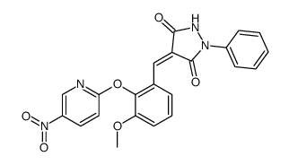 4-[[3-methoxy-2-(5-nitropyridin-2-yl)oxyphenyl]methylidene]-1-phenylpyrazolidine-3,5-dione结构式