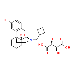(-)-17-(Cyclobutylmethyl)morphinan-3,14-diol D-tartrate Structure
