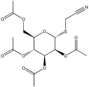 氰甲基 2,3,4,6-四-O-乙酰基-α-D-硫代吡喃甘露糖苷结构式