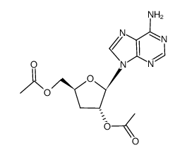 ((2S,4R,5R)-4-acetoxy-5-(6-amino-9H-purin-9-yl)tetrahydrofuran-2-yl)methyl acetate结构式