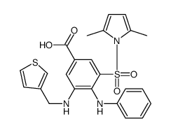 4-anilino-3-(2,5-dimethylpyrrol-1-yl)sulfonyl-5-(thiophen-3-ylmethylam ino)benzoic acid Structure