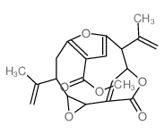 3,13,16-Trioxatetracyclo[10.2.1.17,10.02,4]hexadeca-1(15),7,9-triene-8-carboxylicacid, 5,11-bis(1-methylethenyl)-14-oxo-, methyl ester, (2S,4R,5R,11R,12R)- Structure