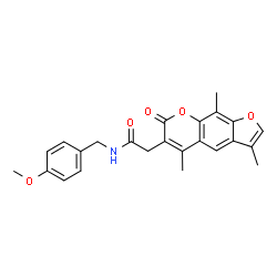 N-(4-Methoxybenzyl)-2-(3,5,9-trimethyl-7-oxo-7H-furo[3,2-g]chromen-6-yl)acetamide Structure