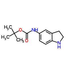 (2,3-二氢-1H-吲哚-5-基)-氨基甲酸叔丁酯结构式