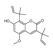 7-hydroxy-5-methoxy-3,8-bis(1,1-dimethylallyl)coumarin结构式