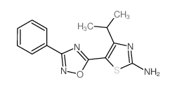 4-异丙基-5-(3-苯基-1,2,4-噁二唑-5-基)-1,3-噻唑-2-胺结构式