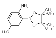 4-甲基-2-(4,4,5,5-四甲基-1,3,2-二氧杂硼杂环戊烷-2-基)苯胺结构式