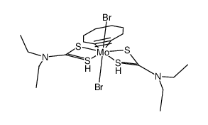 bis(diethyldithiocarbamato)(cyclooctyne)dibromomolybdenum(IV)结构式