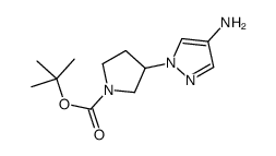 3-(4-氨基-1H-吡唑-1-基)吡咯烷-1-羧酸叔丁酯结构式