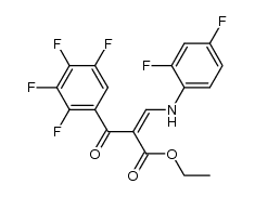 ethyl 3-(2,4-difluoroanilino)-2-(2,3,4,5-tetrafluorobenzoyl)acrylate Structure