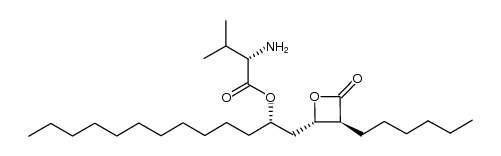 L-valine-(1S)-1-[[(2S,3S)-3-hexyl-4-oxo-2-oxetanyl]methyl]dodecyl ester结构式