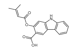 2-((3-methylbut-2-enoyl)oxy)-9H-carbazole-3-carboxylic acid结构式