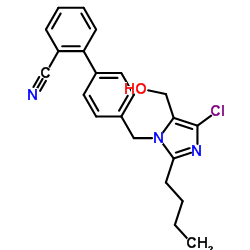 4'-[(2-Butyl-4-chloro-5-hydroxymethyl-1H-imidazol-1-yl)methyl]-1,1'-biphenyl-2-carbonitrile Structure