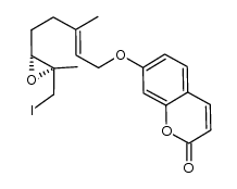 7-(((E)-5-((2R,3S)-3-(iodomethyl)-3-methyloxiran-2-yl)-3-methylpent-2-en-1-yl)oxy)-2H-chromen-2-one Structure